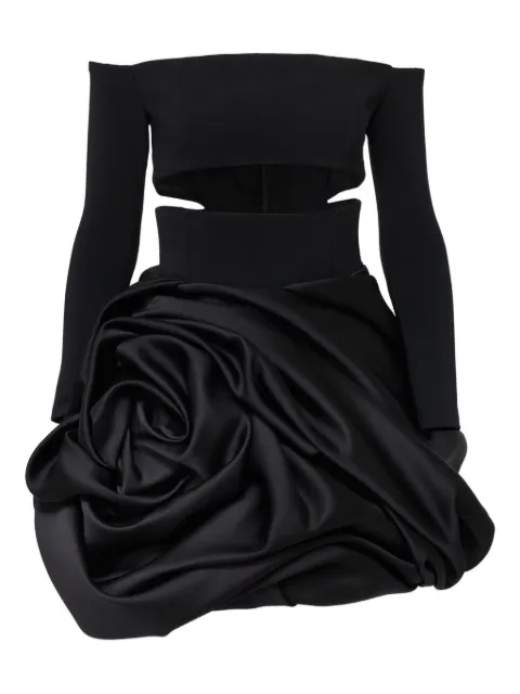Carolina Herrera rose-shaped off-shoulder mini evening dress