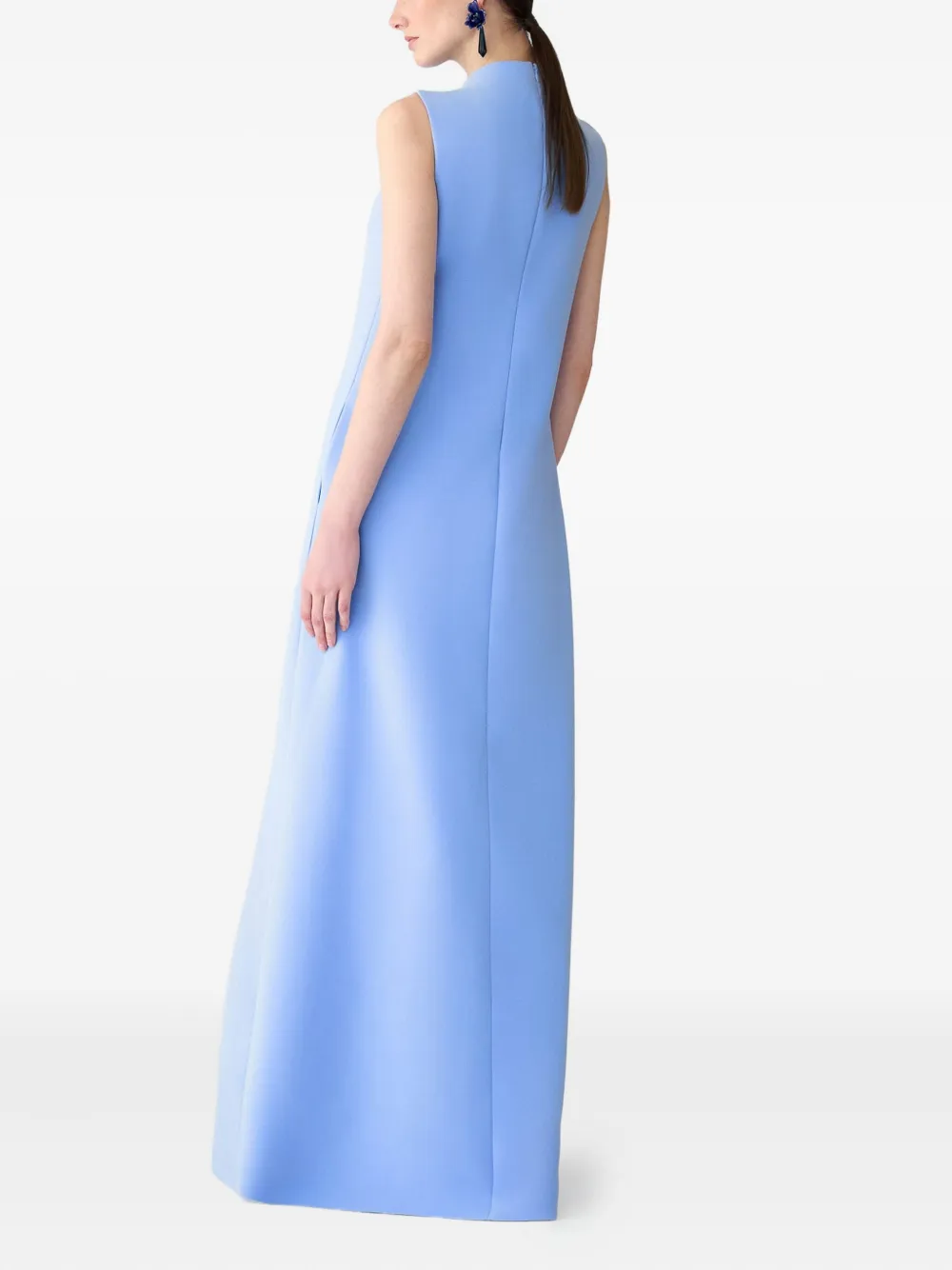 Carolina Herrera box-pleat gown Blauw