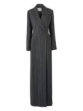 Carolina Herrera peak-lapel pinstripe coat - Grey