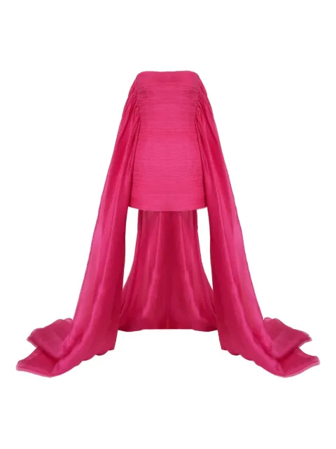 Carolina Herrera organza-train mini dress