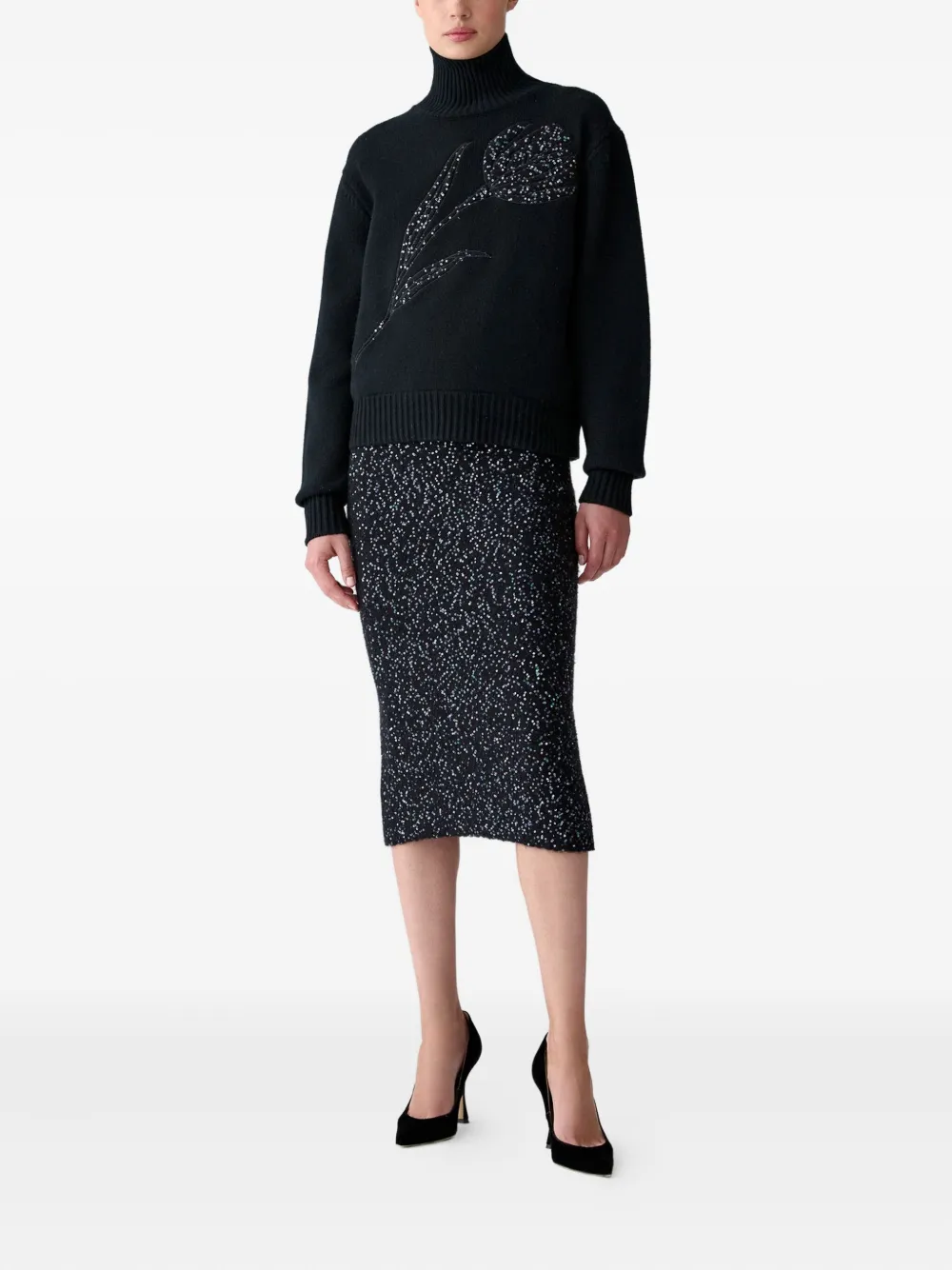 Carolina Herrera sequin-embellished pencil skirt | Knitted Skirts | Image 2