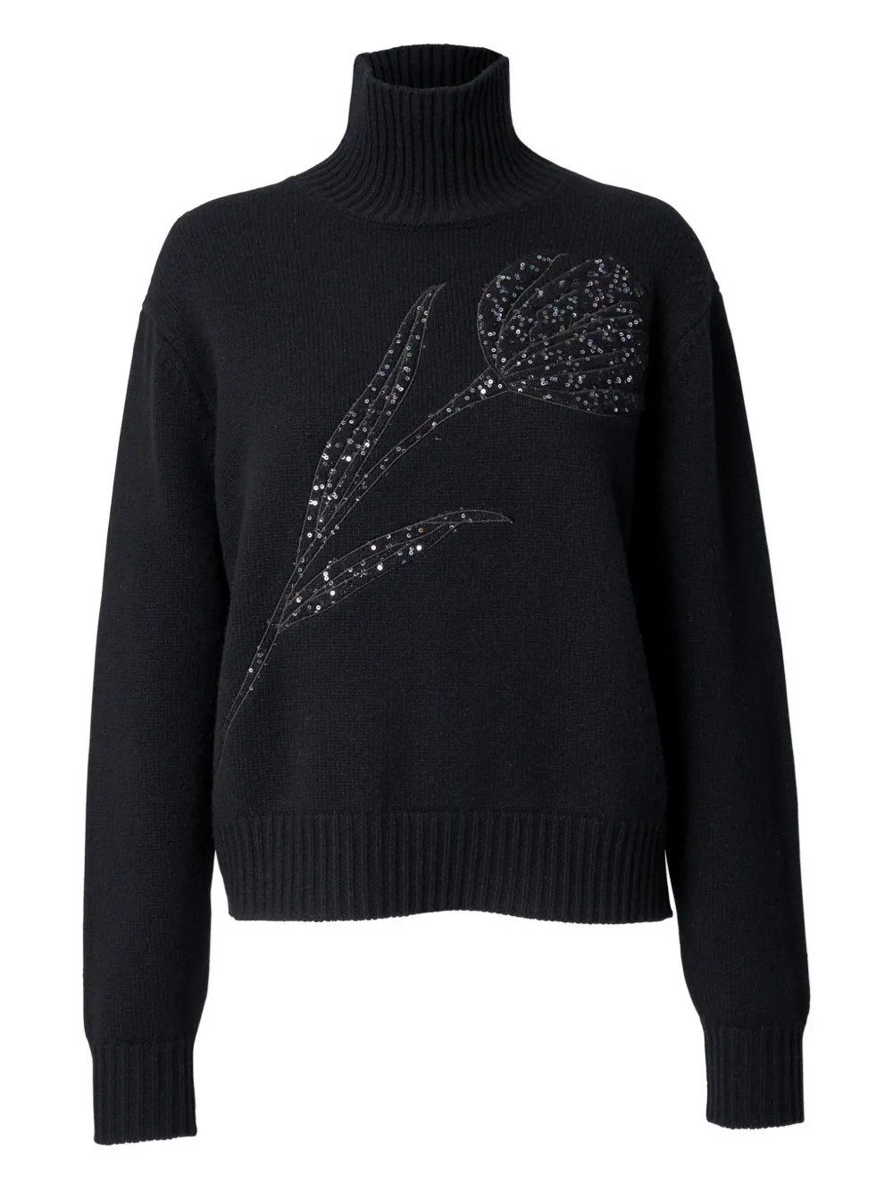 Carolina Herrera sequin-embellished turtleneck sweater | Black | Image 1