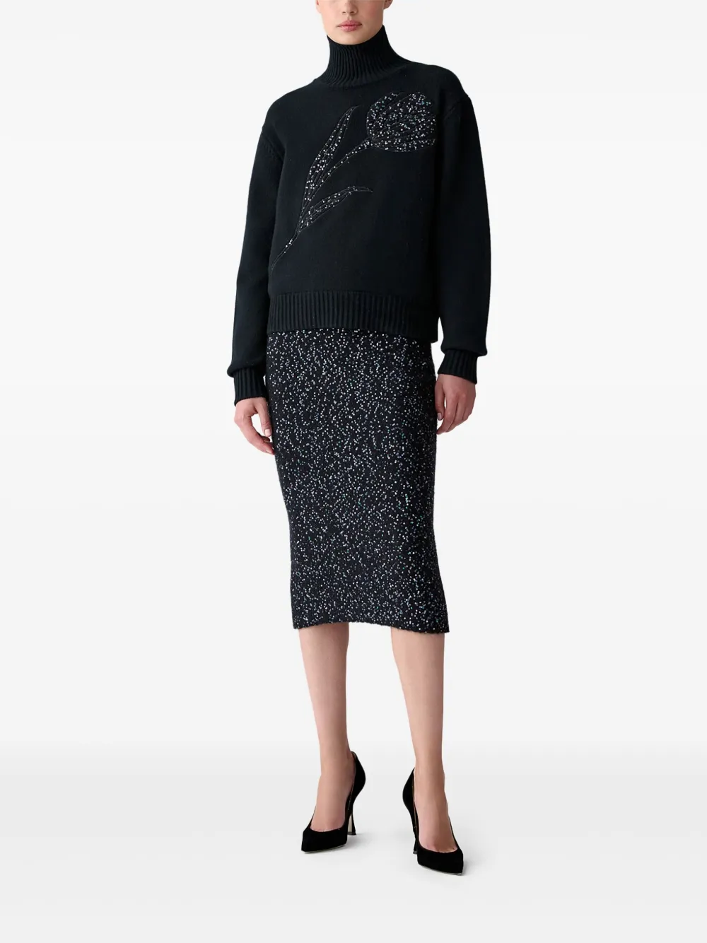 Carolina Herrera sequin-embellished turtleneck sweater | Knitted Sweaters | Image 2