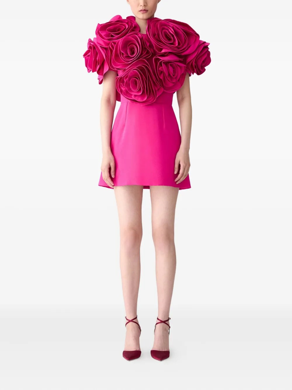 Carolina Herrera Mini-jurk verfraaid met rozen