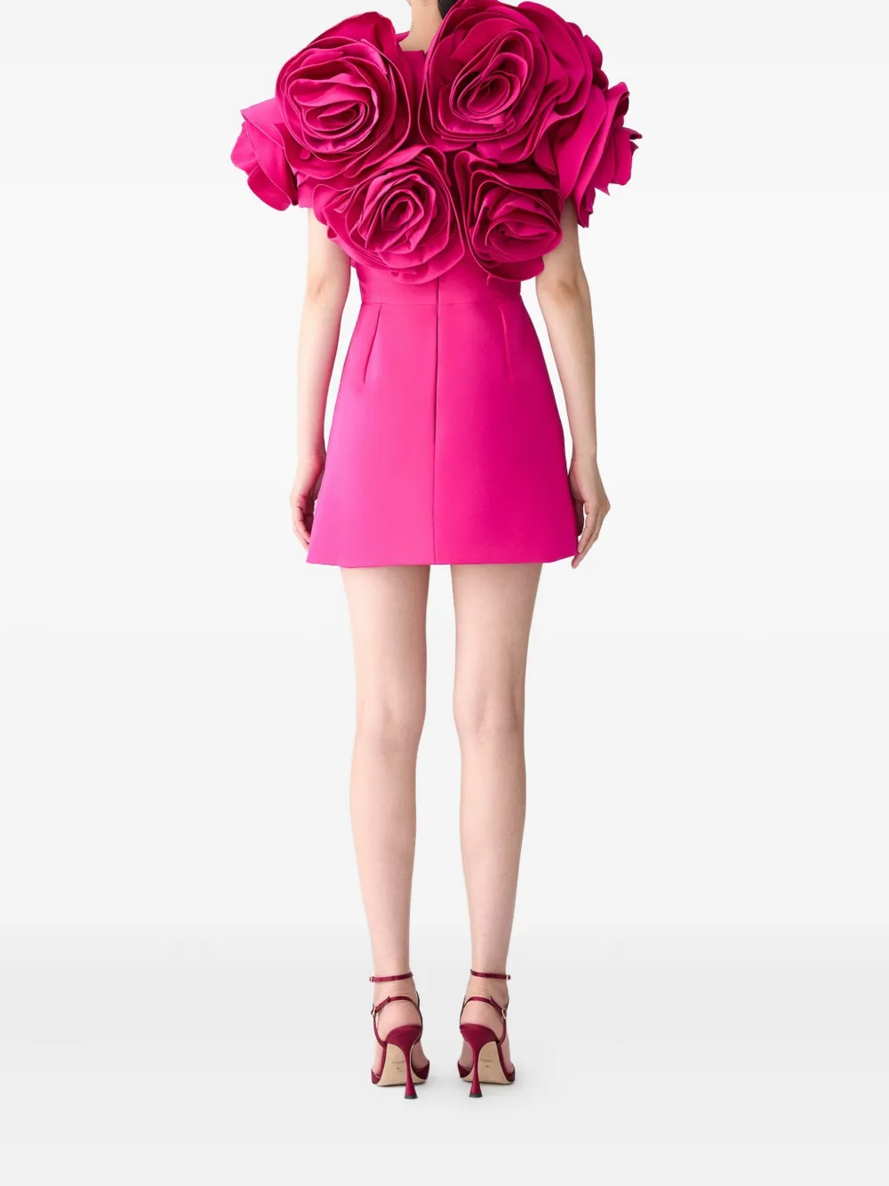 Carolina Herrera Mini-jurk verfraaid met rozen