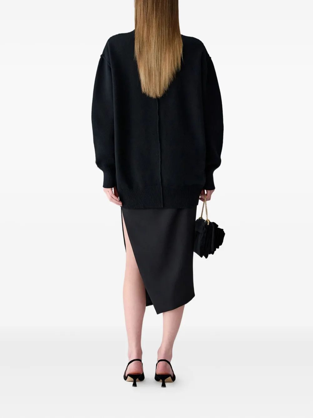 Carolina Herrera gathered asymmetric skirt Zwart