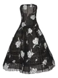 Carolina Herrera floral-embroidered tulle cage dress - Black