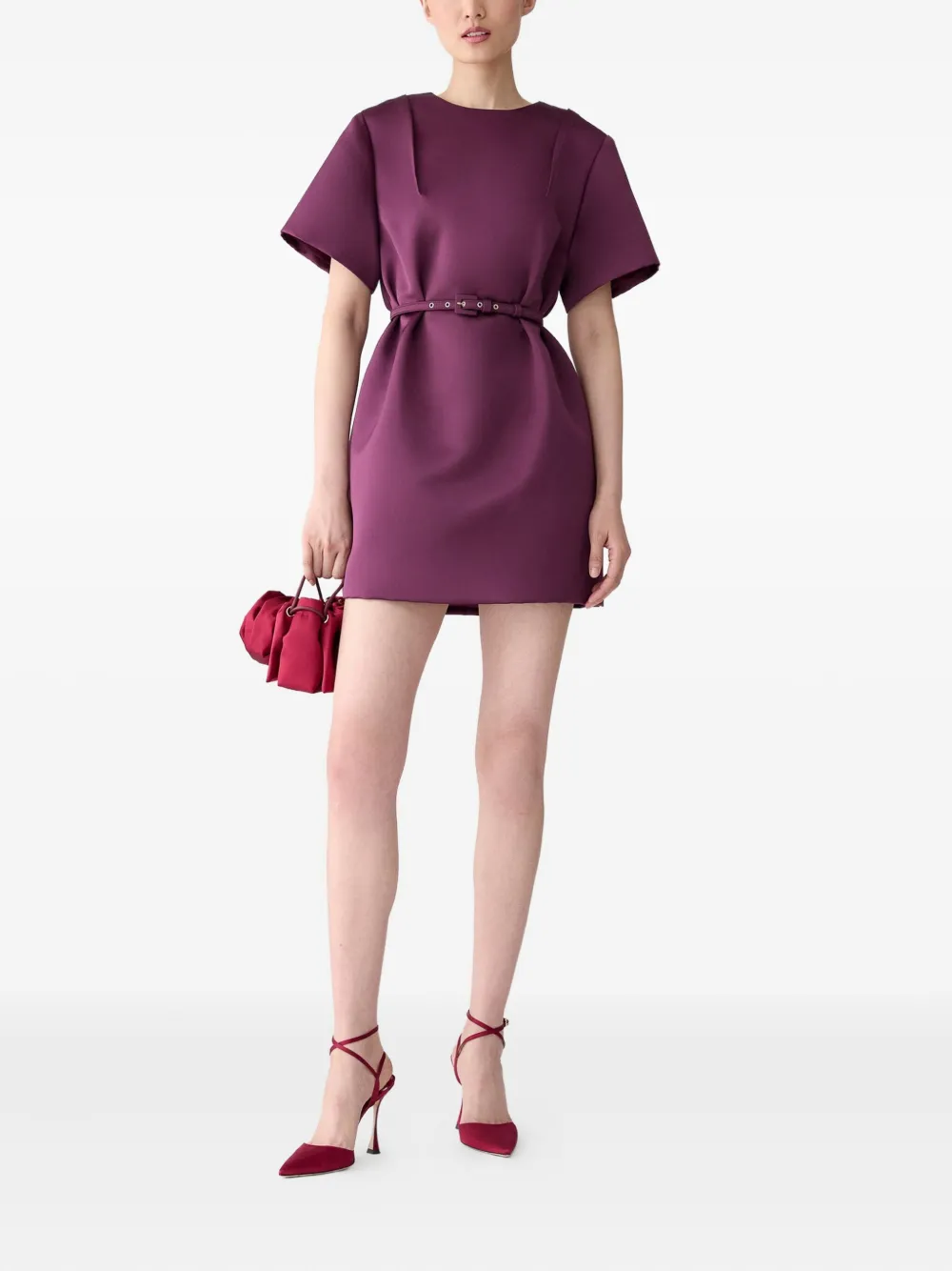 Carolina Herrera Mini-jurk met ceintuur - Paars