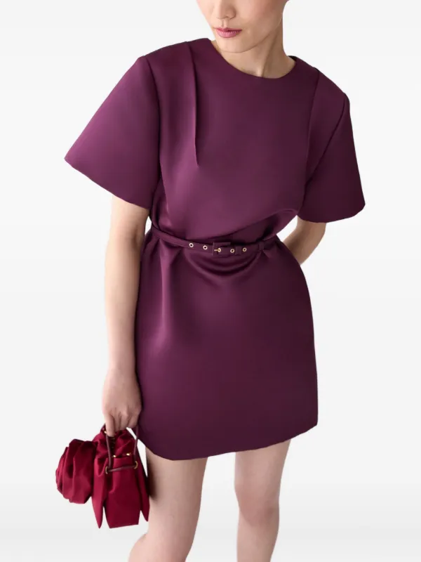 carolina herrera purple dress Carolina Herrera Draped Off-Shoulder Column Gown