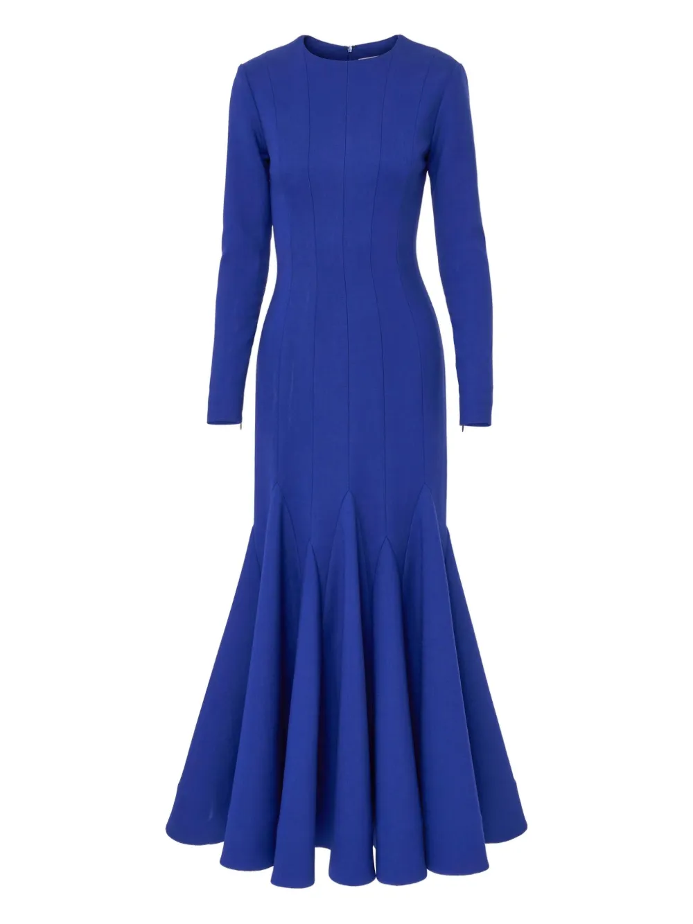 Carolina Herrera floral-appliqué wool dress Blauw