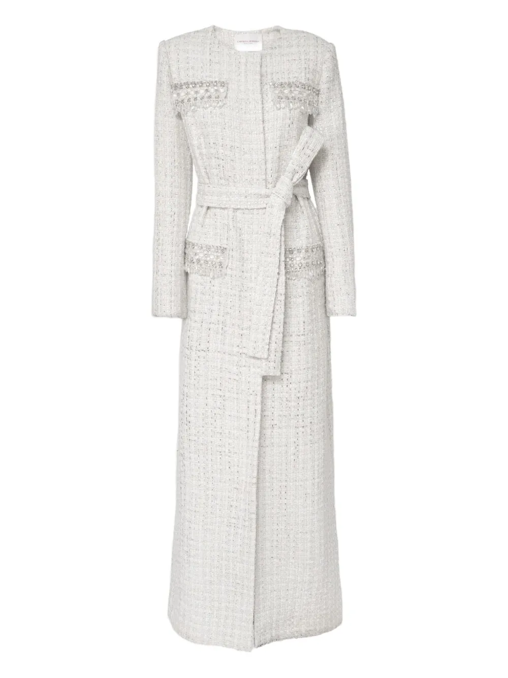 Carolina Herrera rhinestone tweed coat | White | Image 1