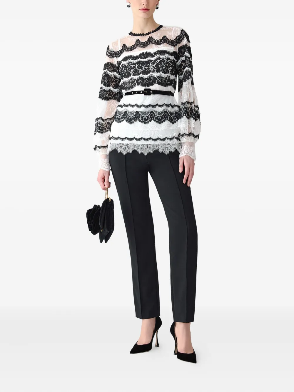 Carolina Herrera Top met verfraaid kant - Wit