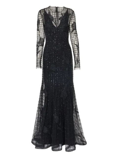 Carolina Herrera embroidered-tulle trumpet gown
