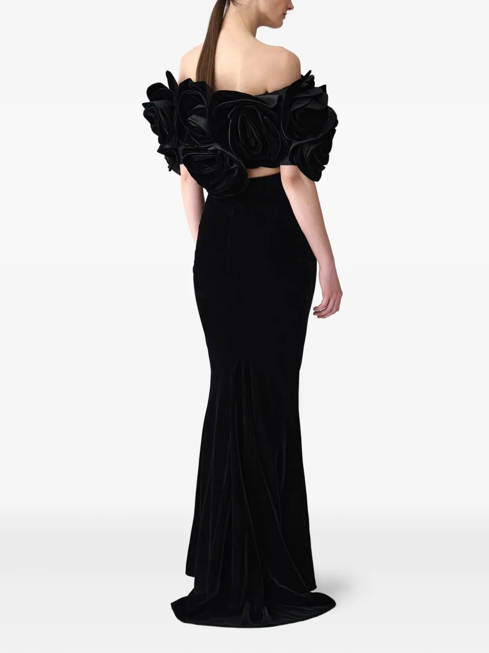 Carolina Herrera High-waisted Velvet Skirt In Black
