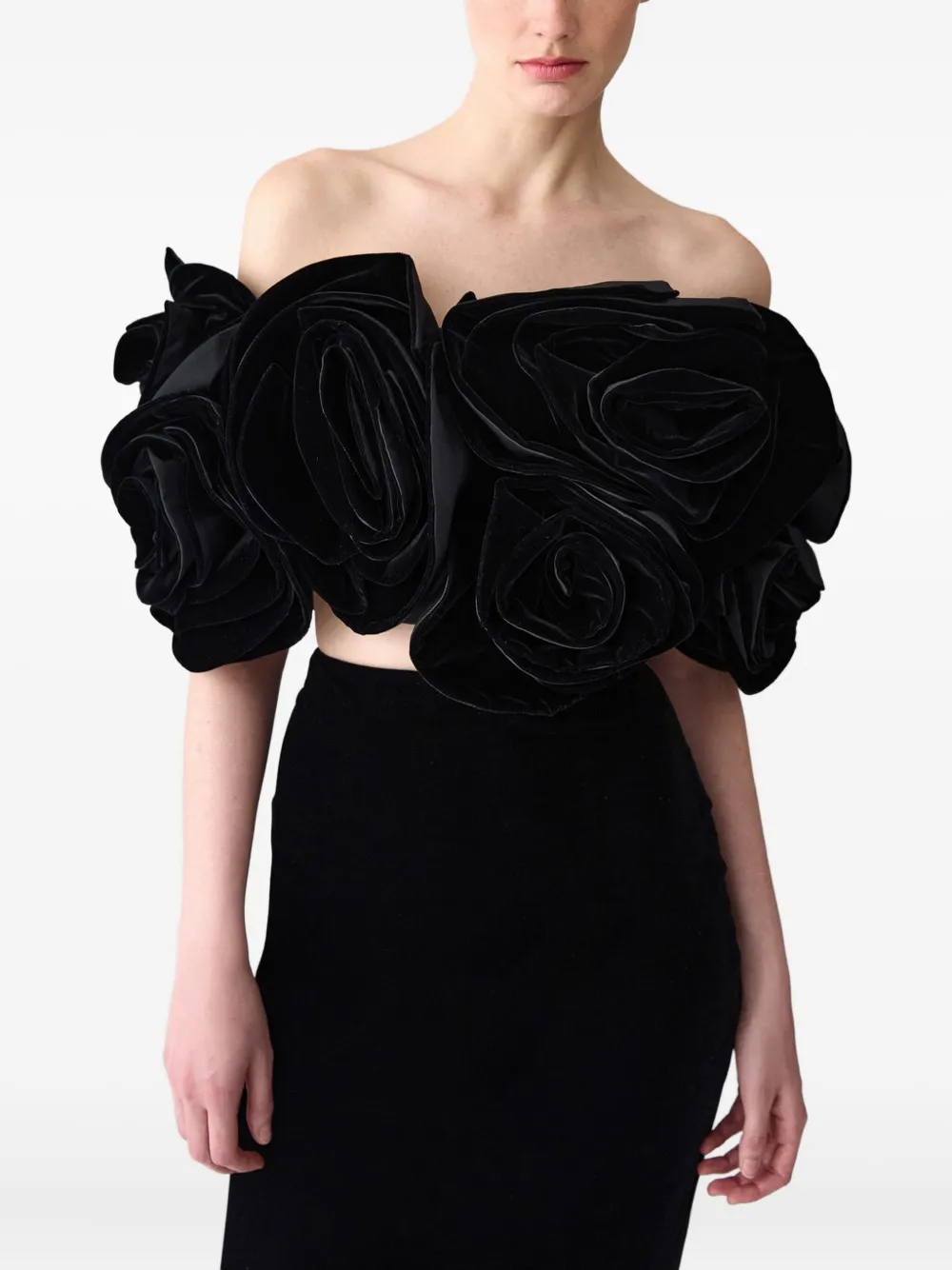 Carolina Herrera High-waisted Velvet Skirt In Black