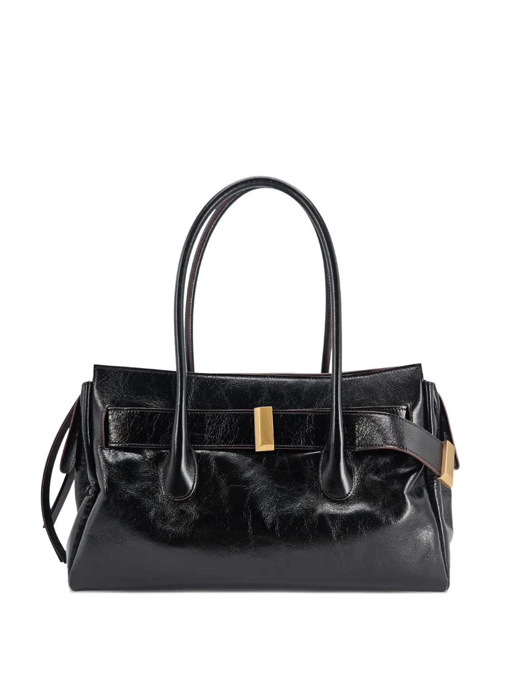 Roberto Festa Emeralda Leather Shoulder Bag In Black