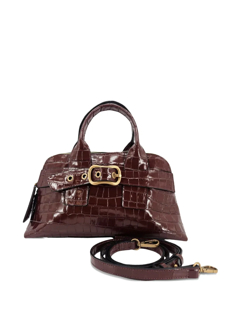 Madison.maison Croc-effect Buckle Mini Bag In Red