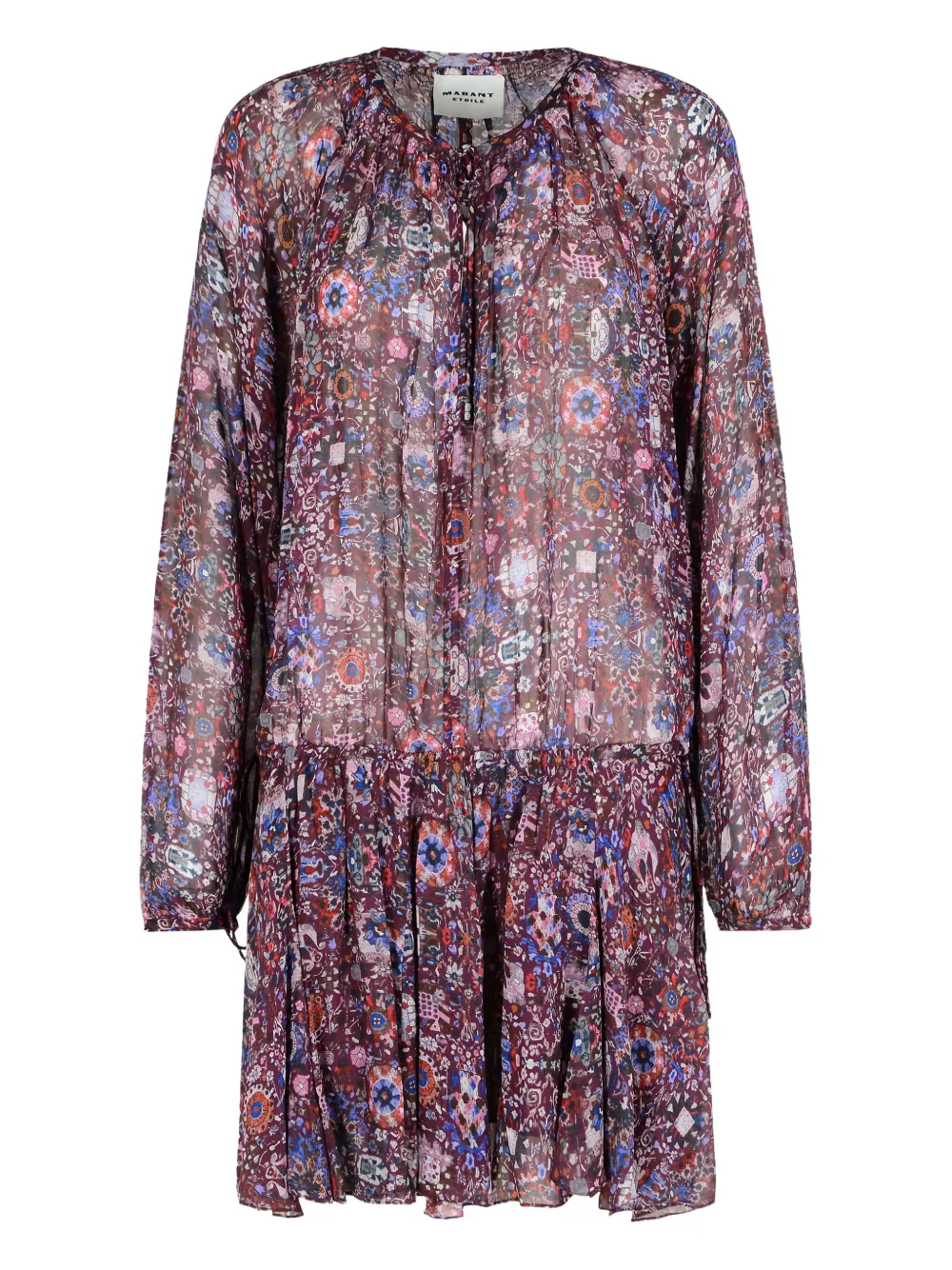 ISABEL MARANT Bess floral crew-neck dress Paars