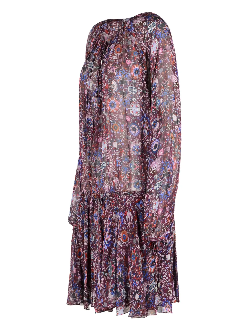ISABEL MARANT Bess floral crew-neck dress Paars