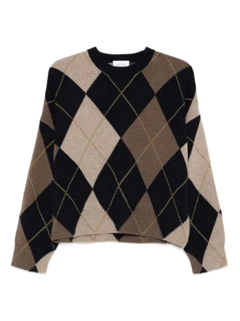BeYou argyle-pattern crew-neck jumper