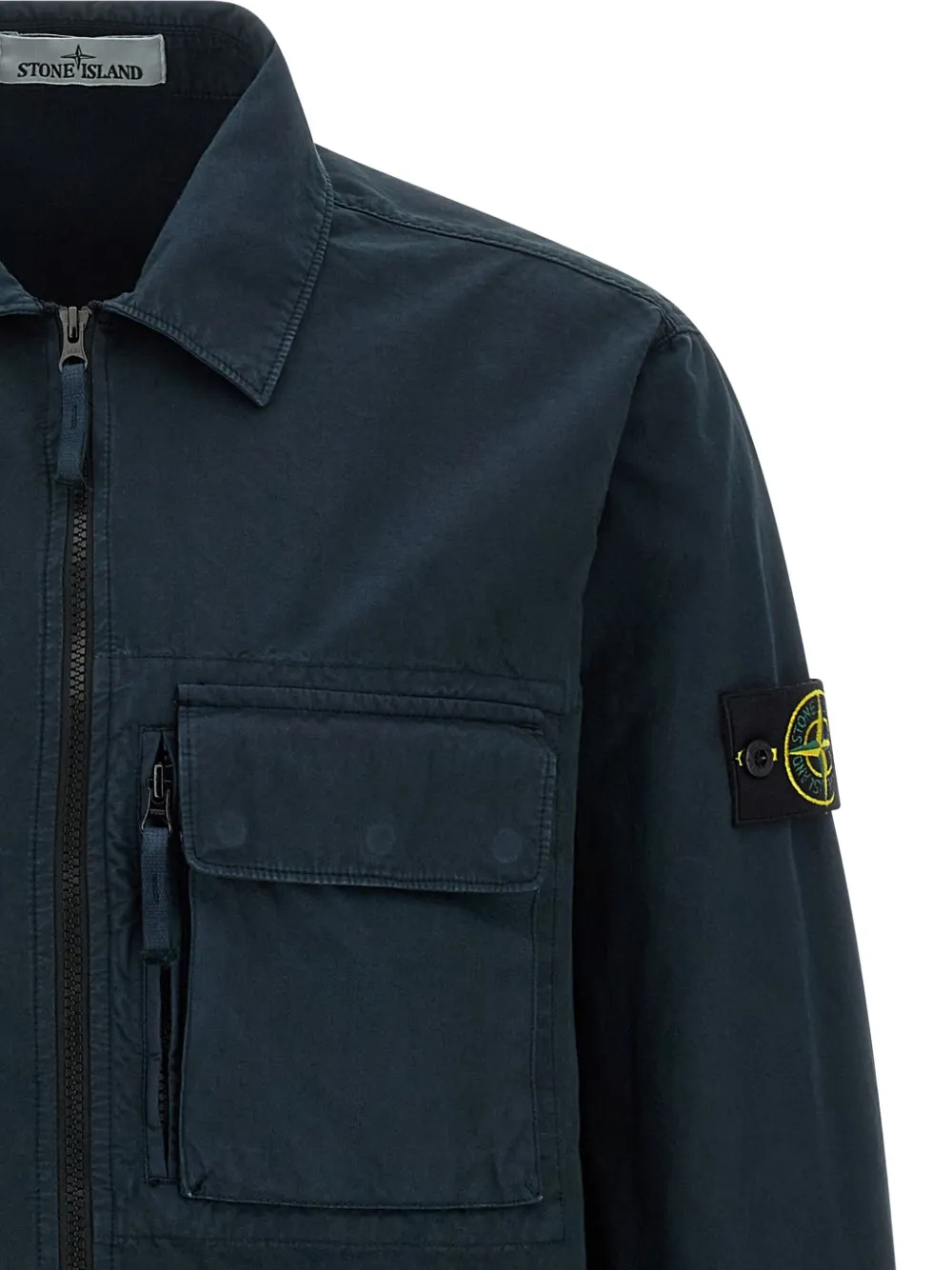 Stone Island Katoenen shirtjack met rits Blauw