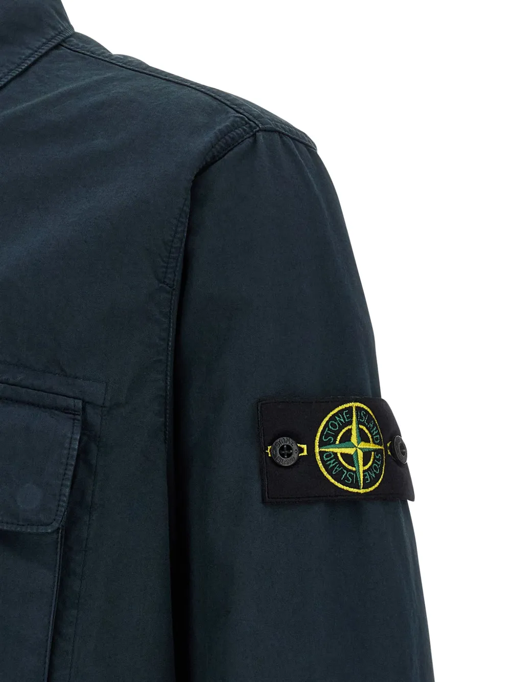 Stone Island Katoenen shirtjack met rits Blauw
