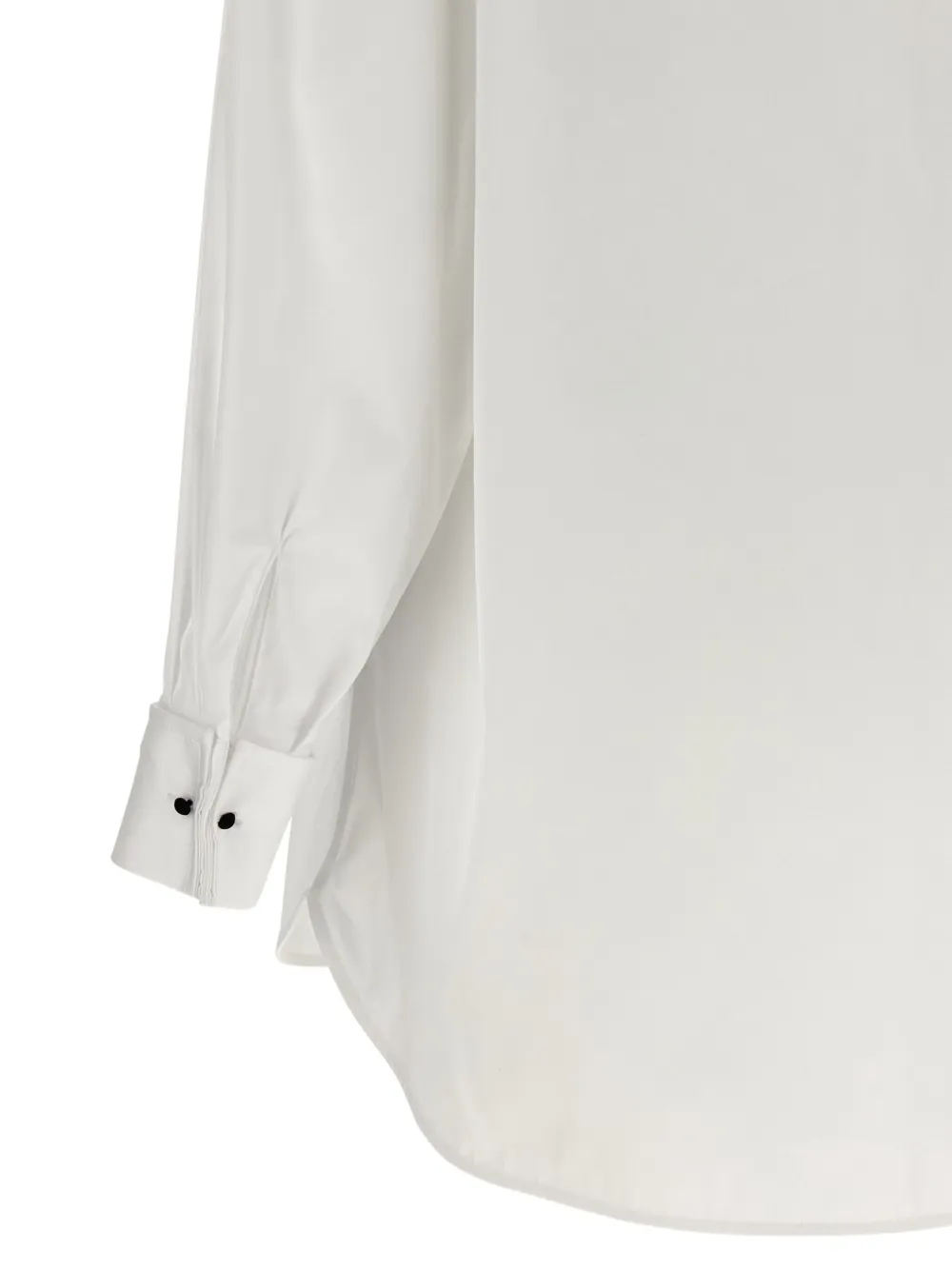 Ermanno Scervino Contrast Plastron White Tuxedo Shirt With Covered Button Closure In White