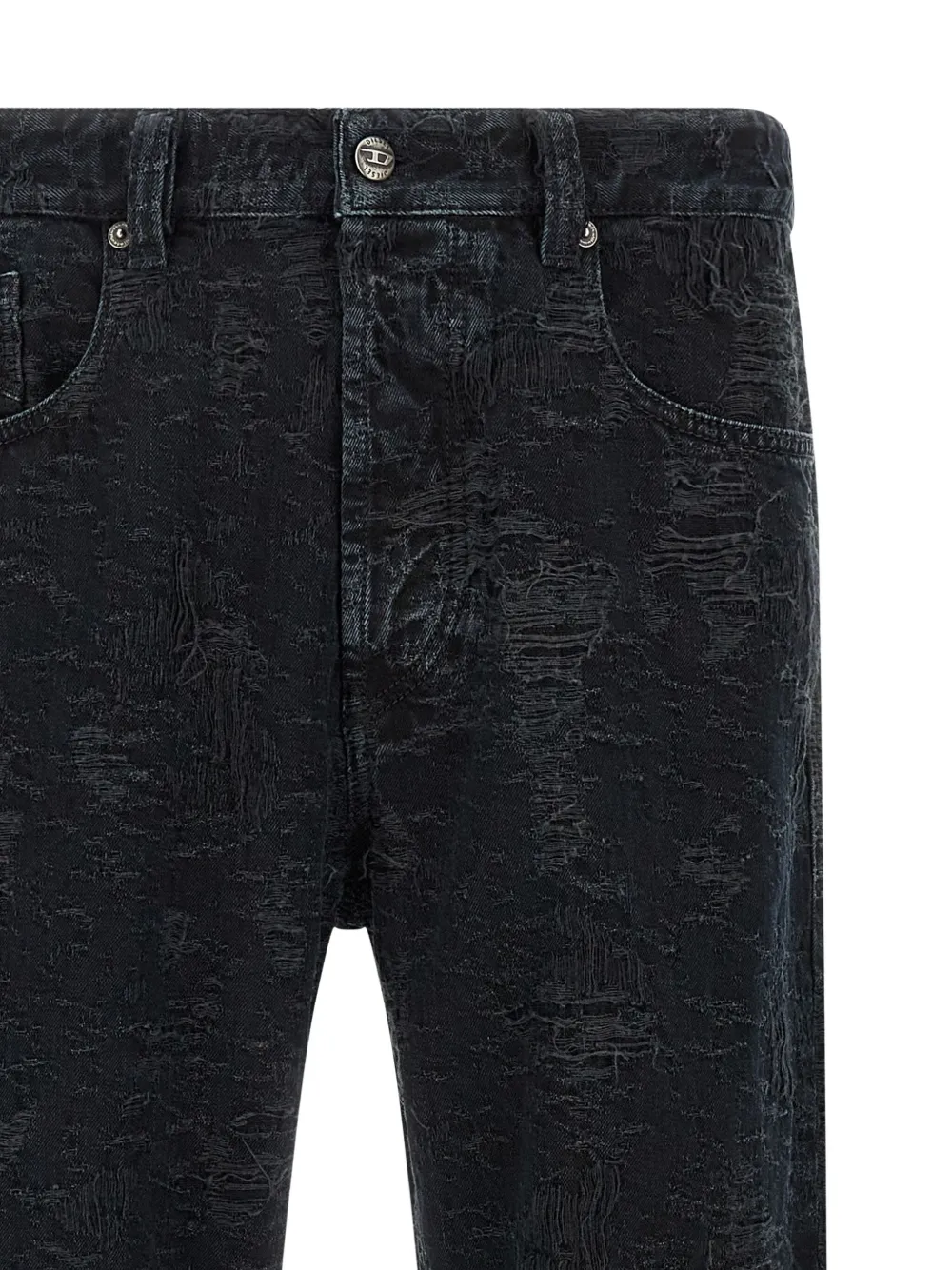 Diesel destroyed-effect jeans Zwart