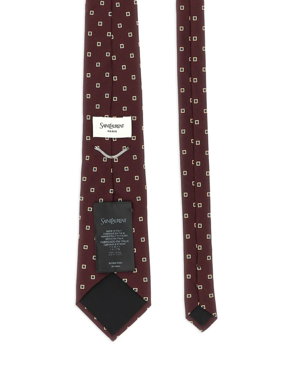 Saint Laurent patterned silk tie - Rood