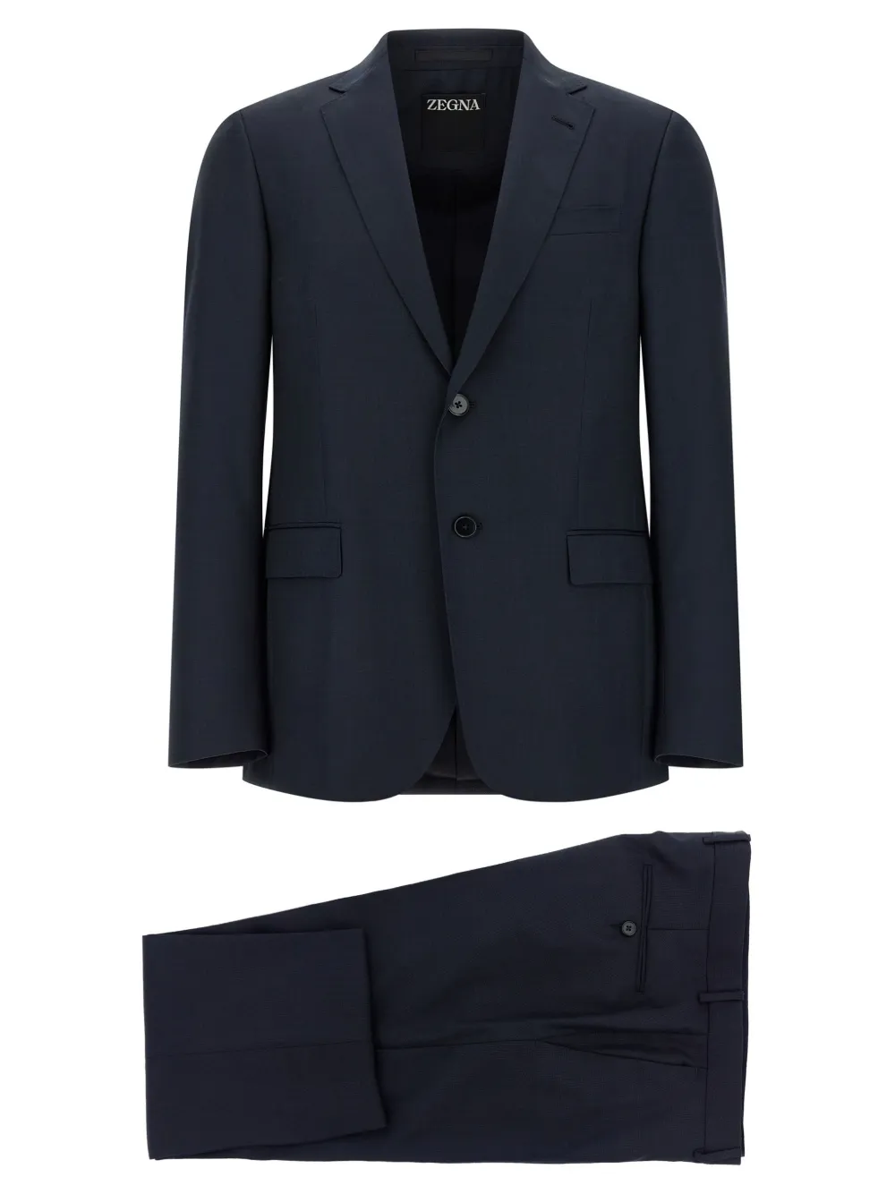Zegna pressed-pleat wool suit Zwart