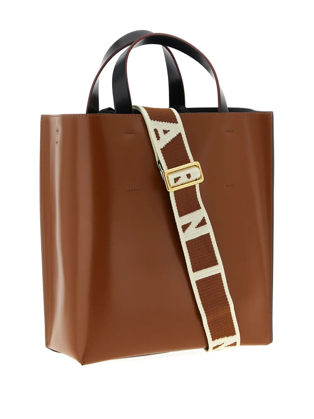 Marni small Museo logo-stamp tote bag - Groen