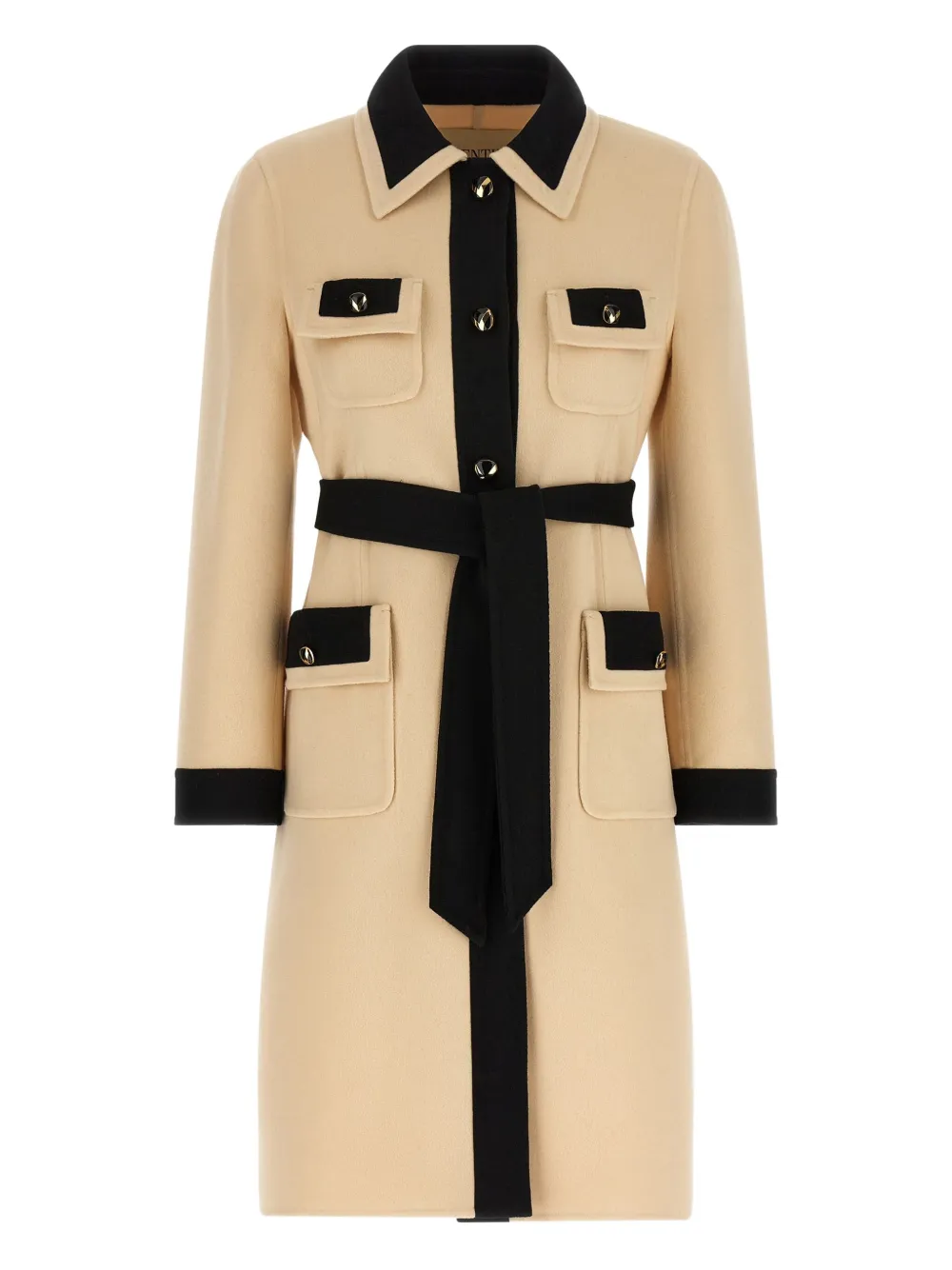 Valentino Garavani Jas met contrasterende afwerking en ceintuur Beige