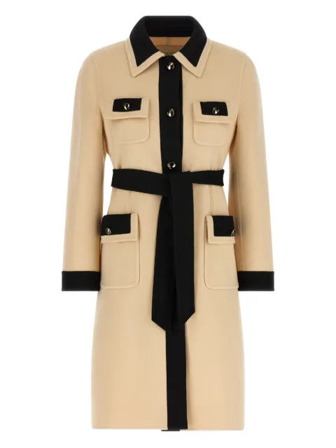 Valentino Garavani belted contrast-trim coat
