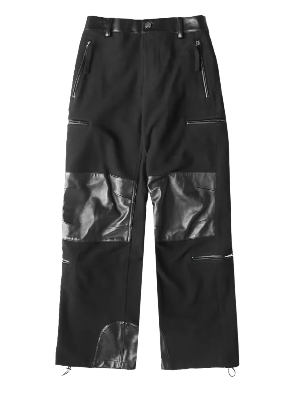 Helmut Lang Leather Straight-leg Trousers In Black
