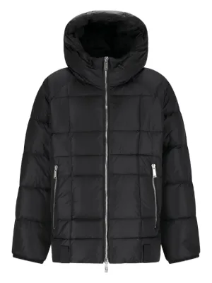 Dolce & Gabbana logo-plaque Padded Hooded Jacket | Black | FARFETCH
