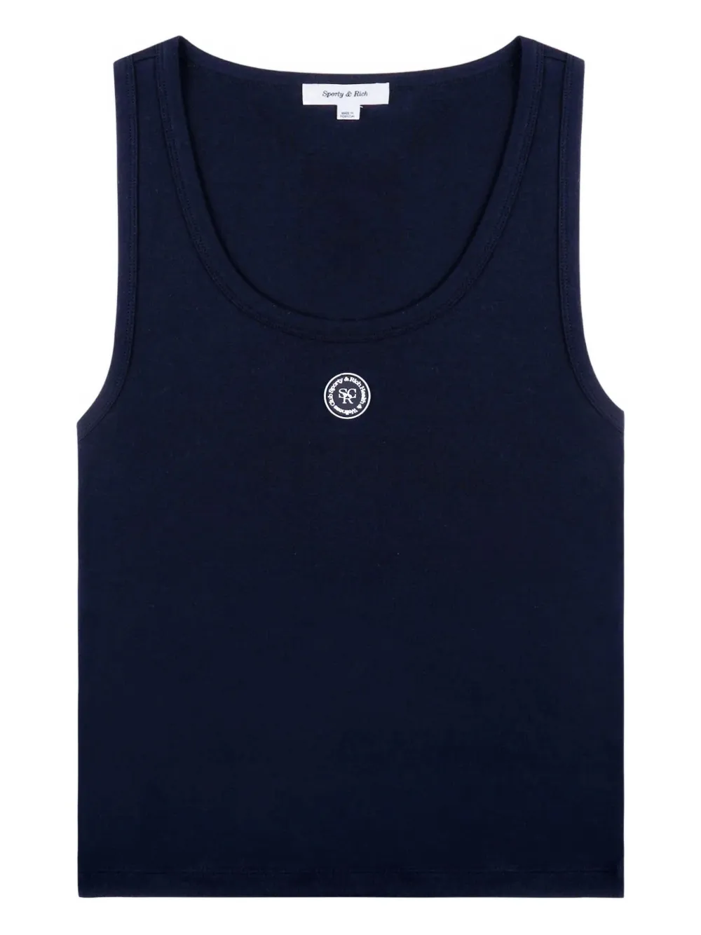 Sporty & Rich Baby geribbelde tanktop met logopatch Blauw