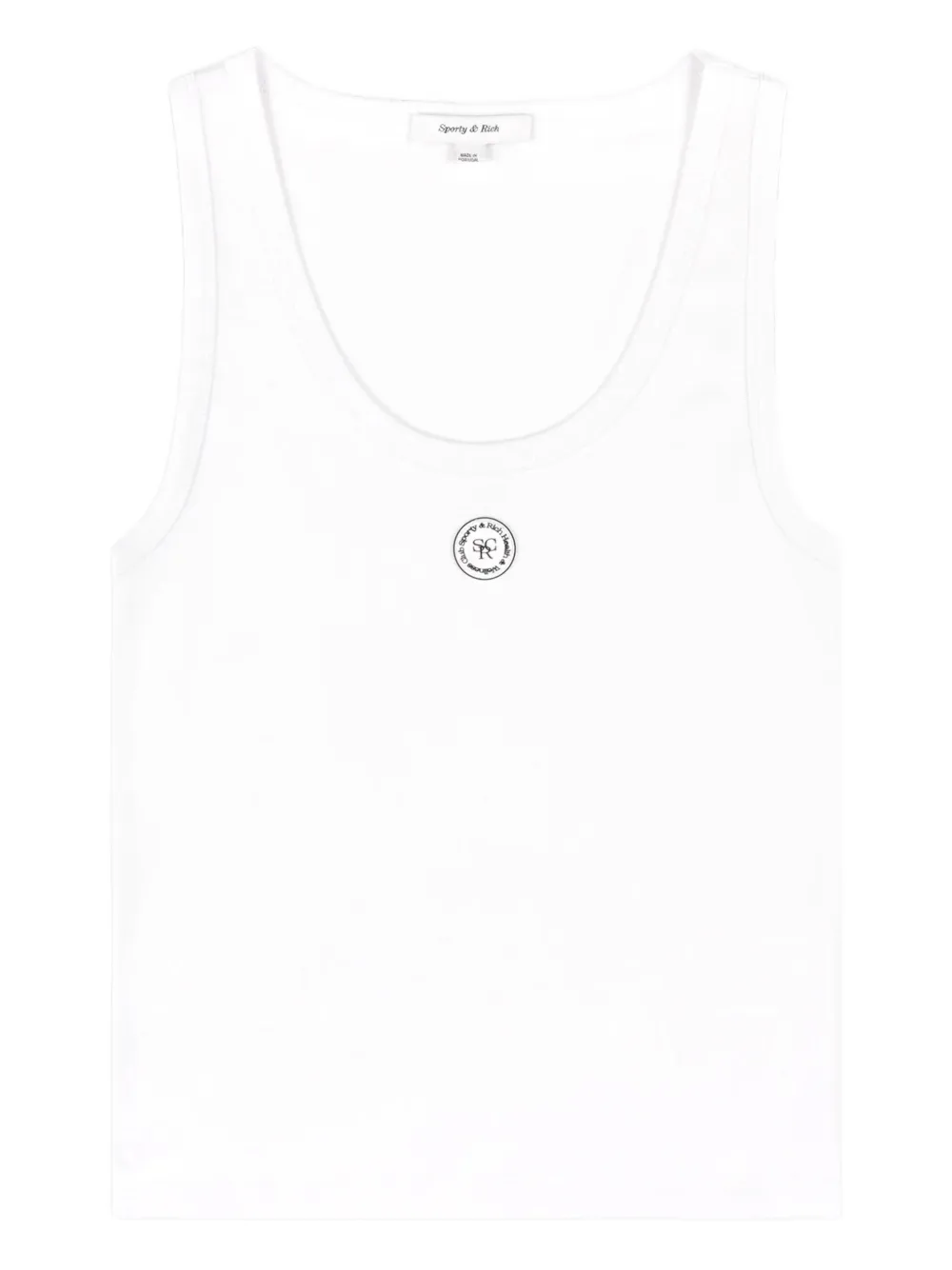 Sporty And Rich Baby Logo-patch Rib Tank In White