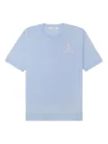 Sporty & Rich Vendôme crest-embroidered merino T-shirt - Blue
