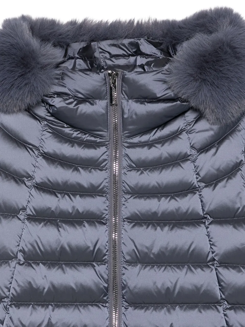 Colmar Quilted Fur-trimmed Coat In Blue