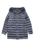 Colmar quilted fur-trimmed coat - Blue