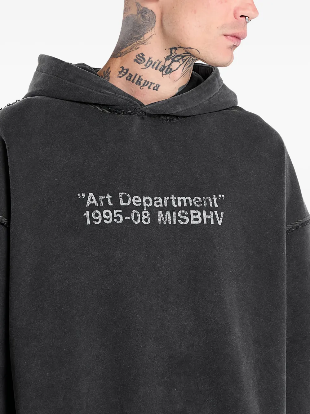 MISBHV Hoodie met franje afwerking Grijs