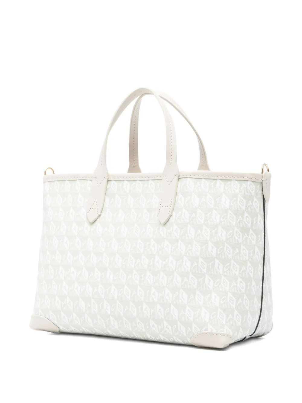 Anya Hindmarch Xs Tote Bag With I Am A Plastic Bag Pattern In White