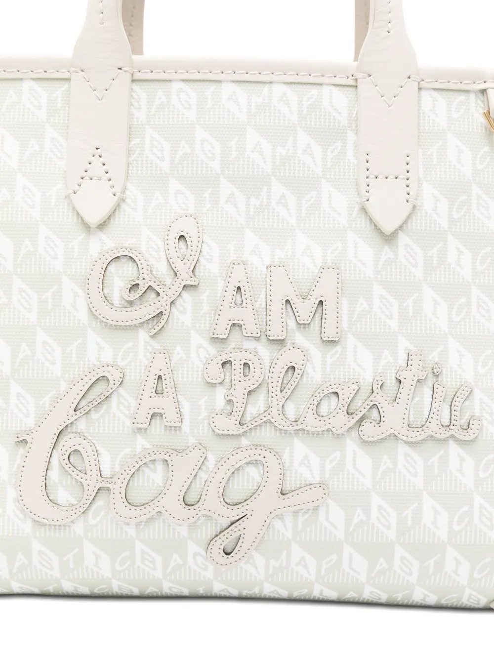 Anya Hindmarch Xs Tote Bag With I Am A Plastic Bag Pattern In White