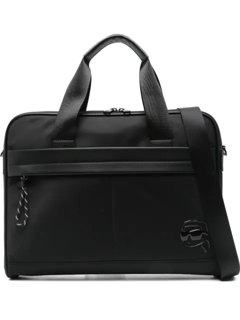 Karl Lagerfeld logo-plaque laptop bag