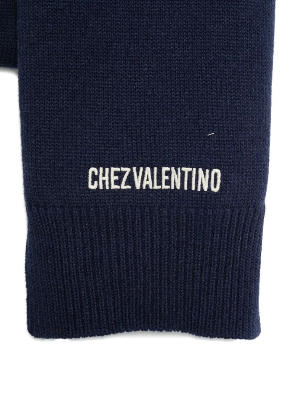 Valentino Garavani embroidery-logo scarf - Blauw