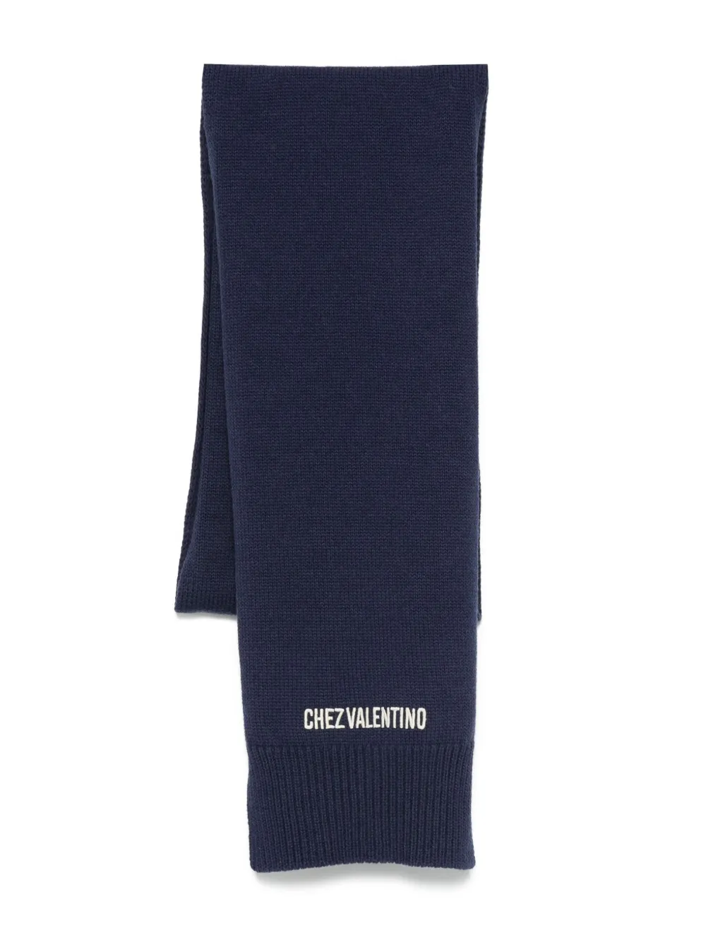 Valentino Garavani embroidery-logo scarf | Blue | Image 1