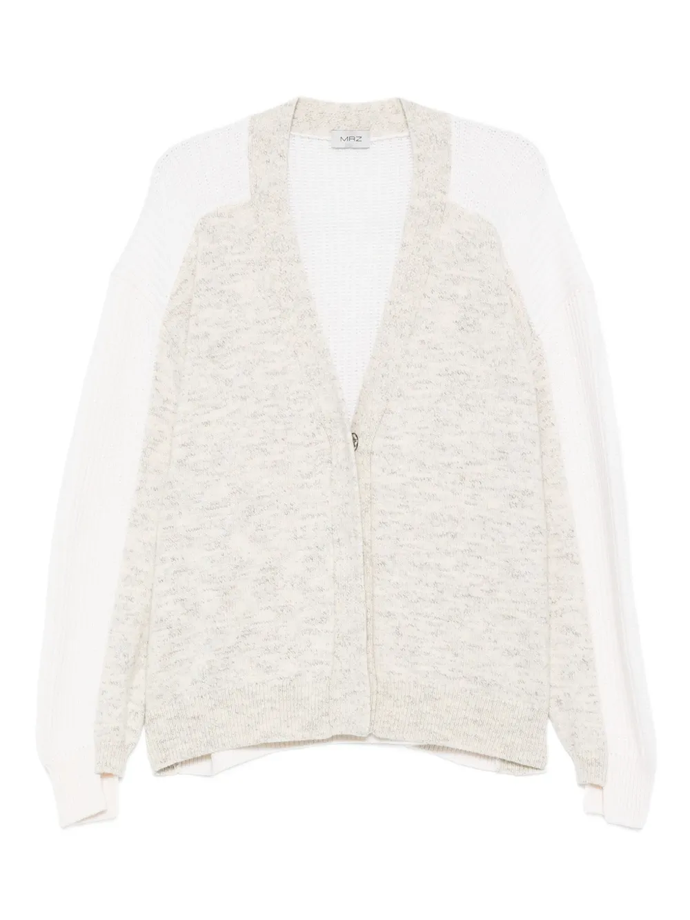 Mrz Two-tone Cardigan In Neutral