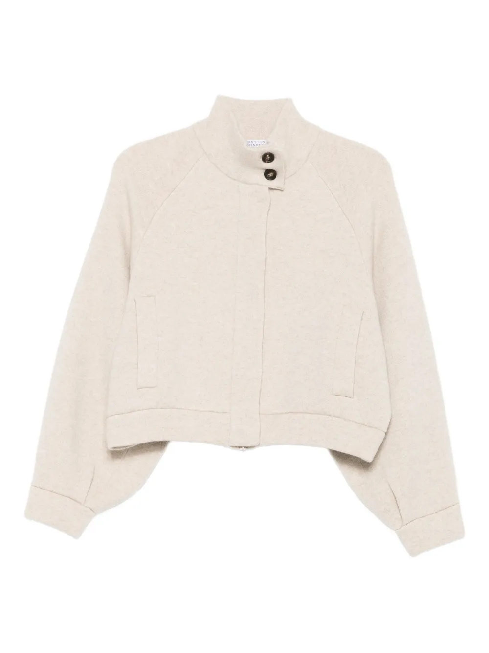 Brunello Cucinelli High-neck Jacket In Neutral