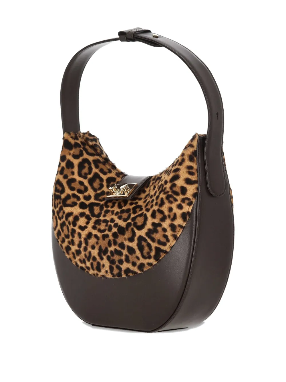 Rodo Leopard-print Shoulder Bag In Brown