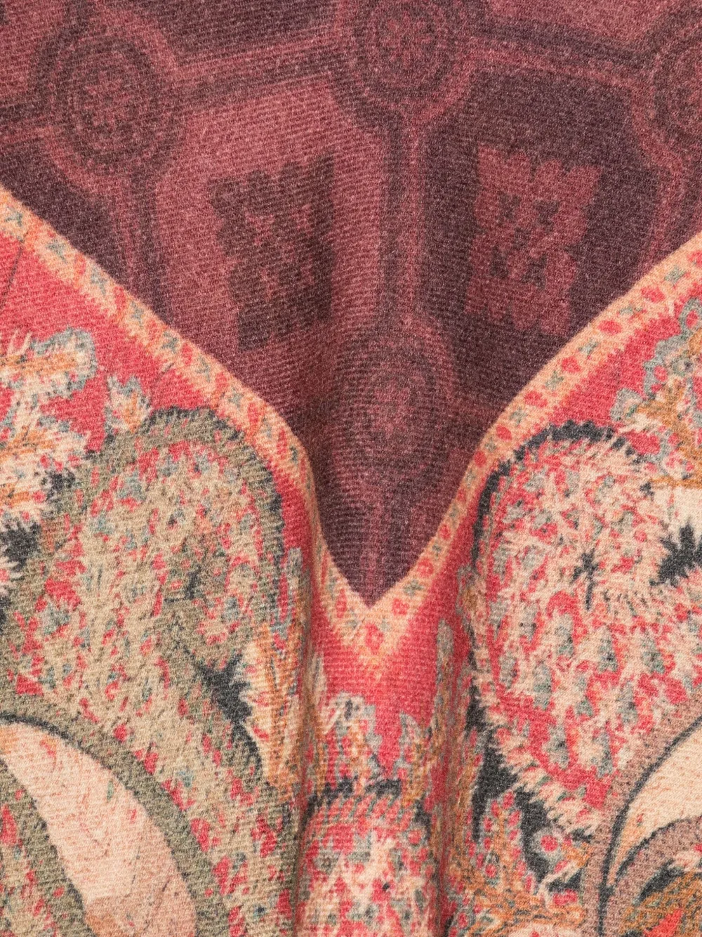 Pierre-Louis Mascia Sjaal met franje en paisley - Beige